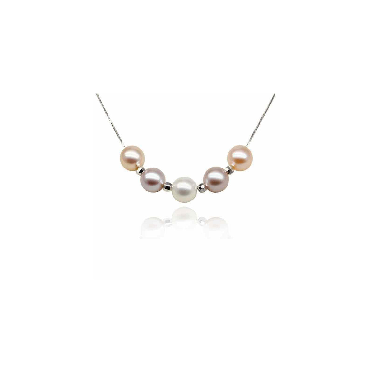 TIMELESS. PEARL Necklace, 8mm, White, Pink, Purple, Natural