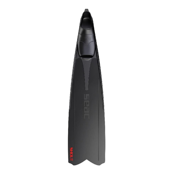 SEAC Shout Adult Long Fins for Scuba Diving, Freediving and Spearfishing, Black, 11-12
