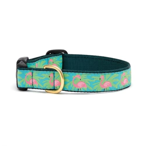 Up Country Flamingos Dog Collar, Large (15 to 21 inches) 1 inch Wide Width