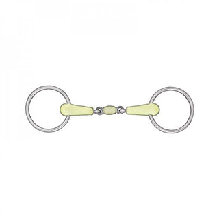 HORZE Apple Flavor Peanut Link Loose Ring Snaffle Bit - 5 1/4