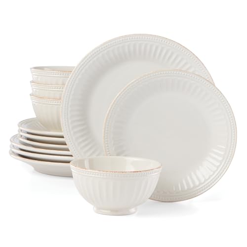 Lenox French Perle Groove White Dinnerware Set with Accent Plates