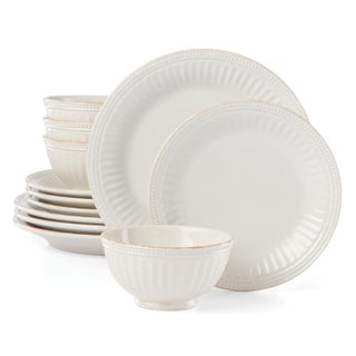 Lenox French Perle Groove White Dinnerware Set with Accent Plates