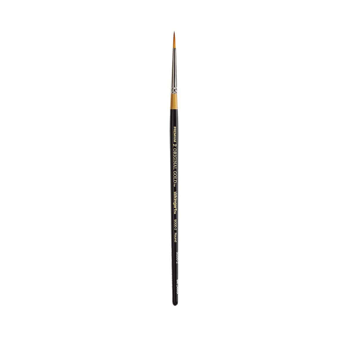 KingArt Original Gold 9000 Series , Premium Artist Brush, Golden TAKLON Round-Size: 2, 2