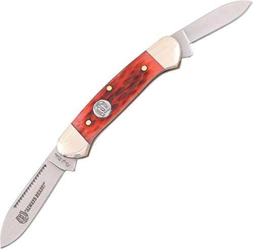 Blue Ridge Knives Rough Ryder KB204 Mini Canoe Red Jig Bone