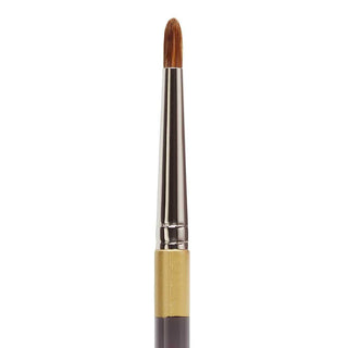 KINGART Original Gold Specialty 9272 Series, Dome Round Blender, Natural Hair Artist Brush, Acrylic Handle (M) Brown-Black , 9272-M