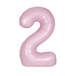 Matte Lovely Pink Number "2" Shaped Foil Balloon - 34", 1 Piece - Perfect for Celebrations