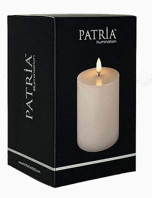 burton + BURTON 3 Inch x 4 Inch Patria LED Pillar Candle Ivory