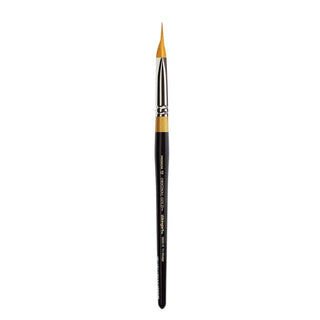 KINGART Original 9900 Series, Size 12 Golden Taklon Tri Wedge Brush, Black/Gold