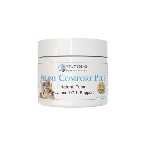 Vitality Science - Feline Comfort Plus, Extra Drying Digestive Aid, GI Support Helps with Vomiting and Diarrhea, 100% Additive Free, 120g (Seafood, Small)