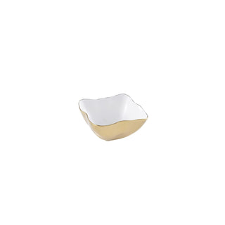 Pampa Bay Dishware Bowl, 5 x 4.5 x 2.5 Inch, White/Gold Tone