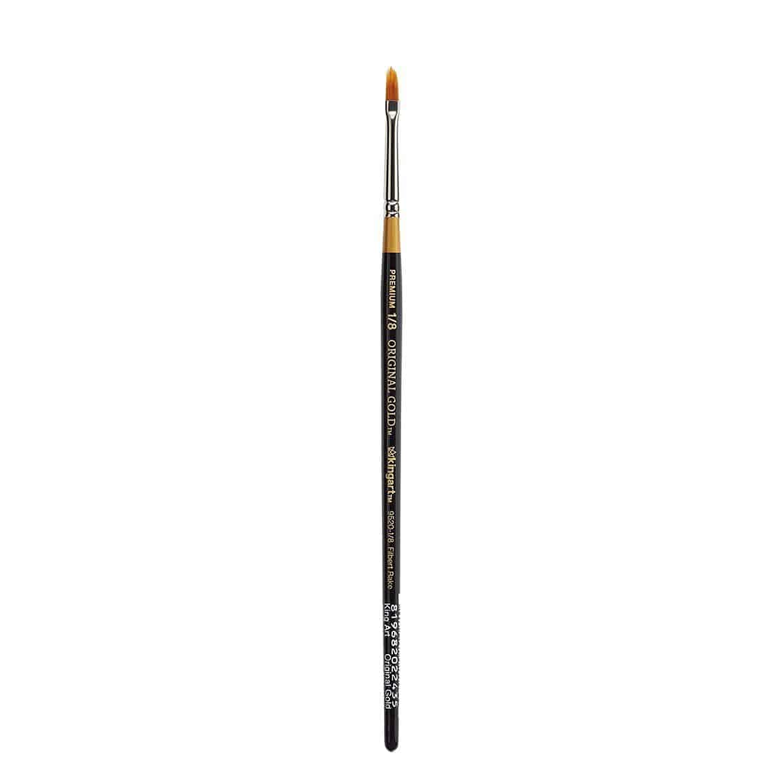 KINGART Original Gold Premium Artist Brush, Golden TAKLON Filbert Rake