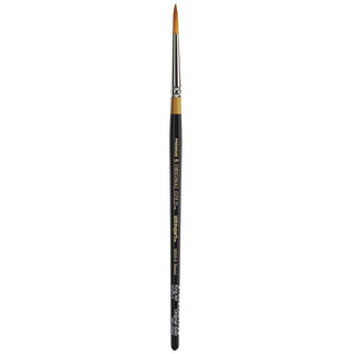 KINGART Original , Premium Artist Brush, Golden TAKLON Round-Size: 5, 5, Black/Gold
