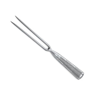 Global GF-24, Classic Straight, Stainless Steel Carving Fork, Medium, Silver