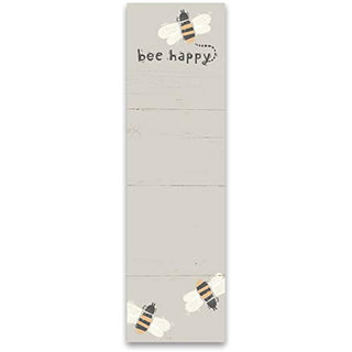 Primitives by Kathy, 102579, Bee Happy Magnetic List Notepad Magnetic Backing, Beige, 2.75" x 9.50" x 0.25"