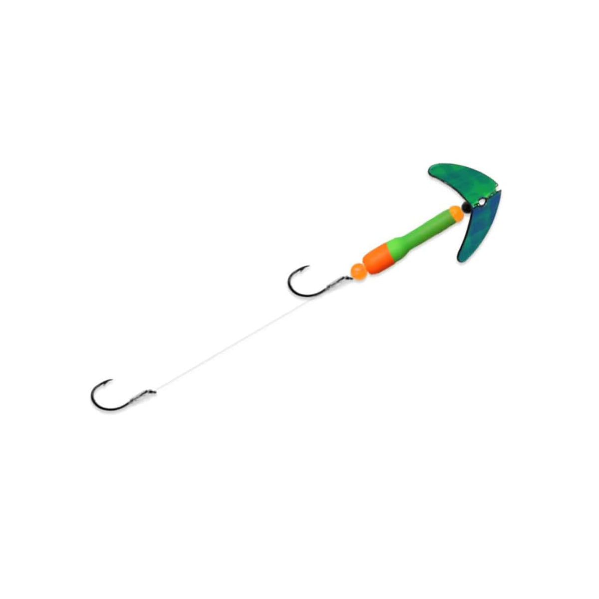 Mack's Lure Fishing Hook, #4 J-Series, Motor Oil Mirror/Lime Green/Orange