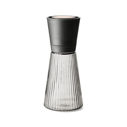 Rosendahl Grand Cru Nouveau Multi-Use Grinder - 6.7" Elegant Smoke Glass with Durable Black Plastic & Patinated Steel Top, Versatile Kitchen Tool for Spices and Herbs