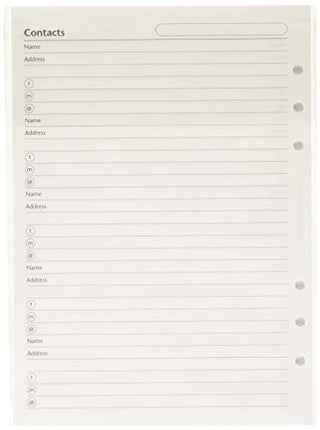 Filofax A5 Name/Address/Phone/Fax (B340206)