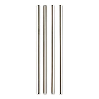 RSVP International Reusable Straw Set Dishwasher Safe, 8.5 Inch, 4 Piece, Stainless Steel Straight