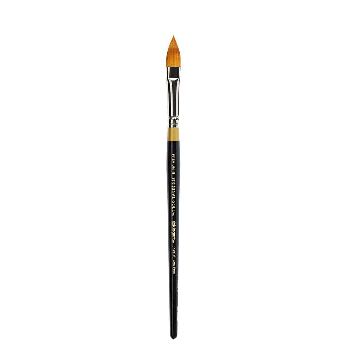 KINGART Original Gold 9930 Series, Golden Taklon Oval Floral Petal Artist Brush (10)