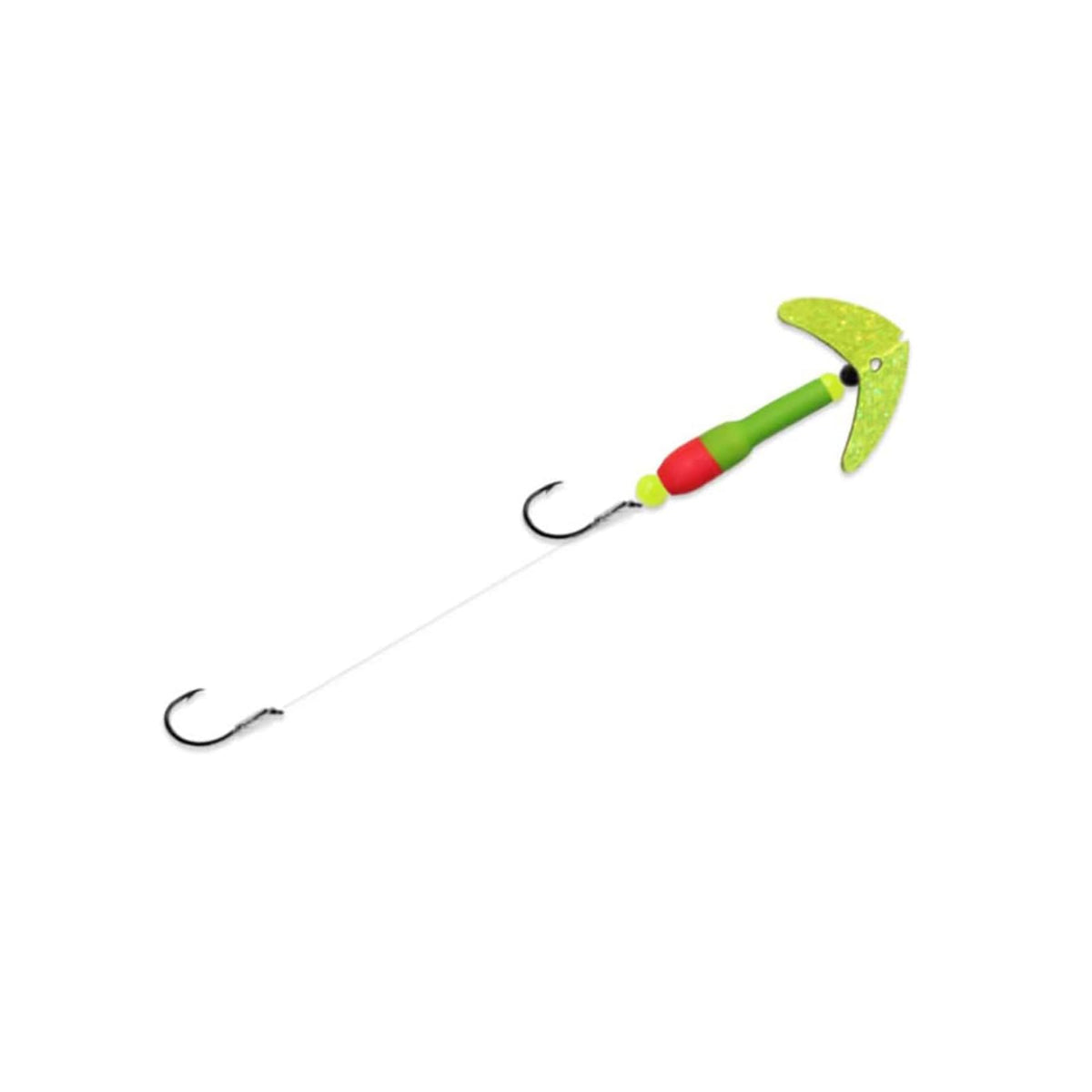 Mack's Lure Fishing Hook, #4 J-Series, Chartreuse Sparkle/Lime Green/Pink