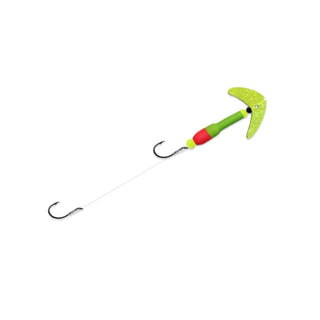 Mack's Lure Fishing Hook, #4 J-Series, Chartreuse Sparkle/Lime Green/Pink