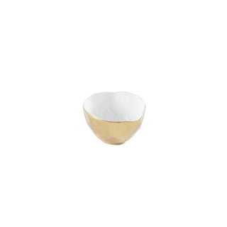 Pampa Bay Dishware Bowl, 5.5 inches, White and Gold