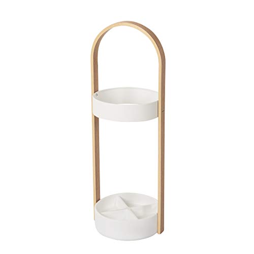 Umbra Bellwood Umbrella Stand, Space-Saving Steel, 27-Inch — White/Natural