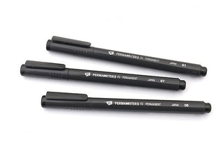 Yasutomo Pen Permawriter, Set of 3, Black, Extra Fine, Medium And Large