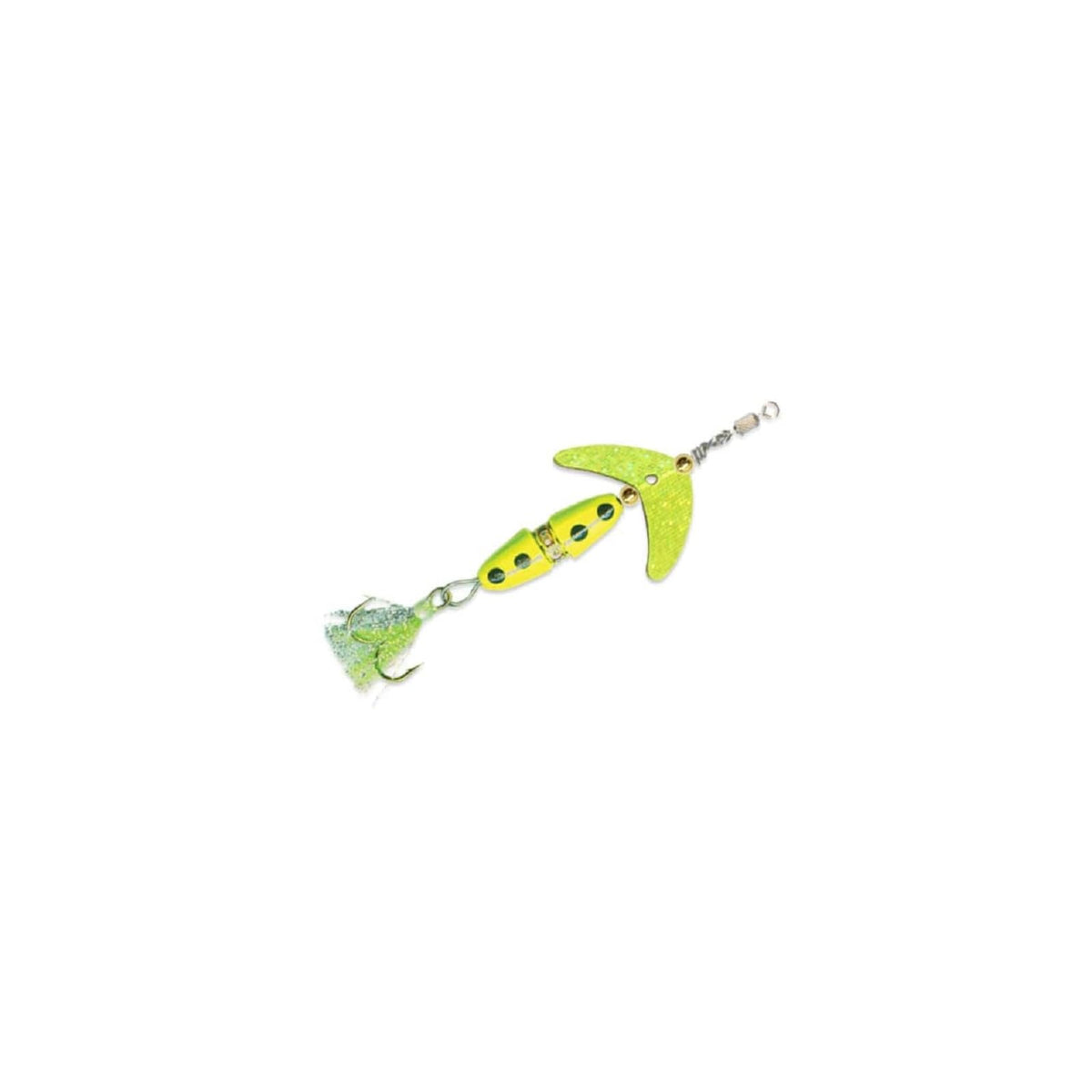 Mack's Lure Fishing Hook, Chartreuse/White, Spinner