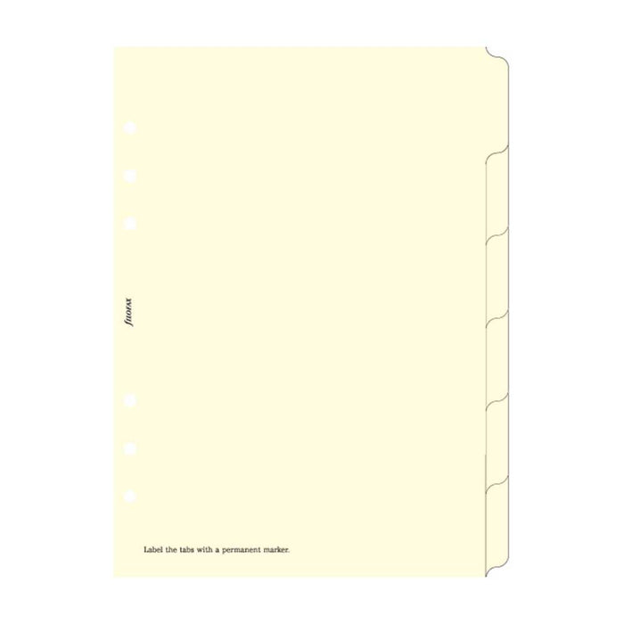 Rediform Filofax A5 6 Blank Index Cream (B341680)
