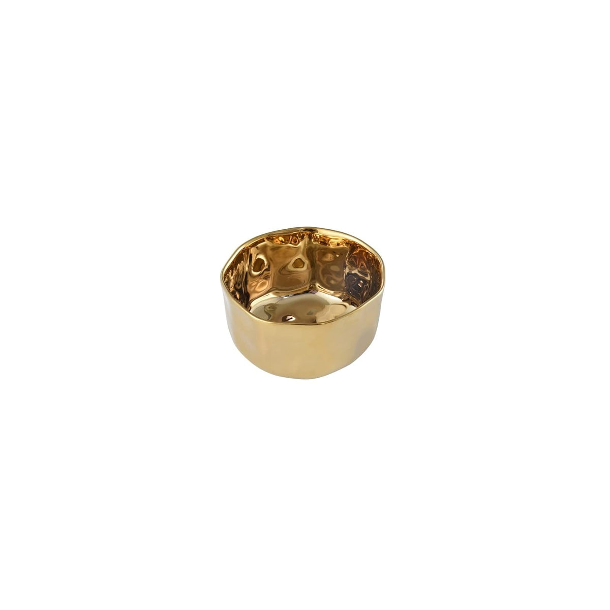 Pampa Bay Dishware Bowl, 4 x 2.5 Inch, Glossy Gold Tone