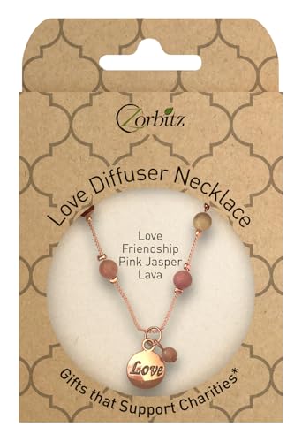 Zorbitz Love Diffuser Necklace, Pink Jasper