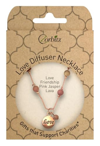 Zorbitz Love Diffuser Necklace, Pink Jasper
