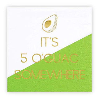 Slant Collections Paper Beverage/Cocktail Napkins, 20-Count, 5 O'Guac Somewhere