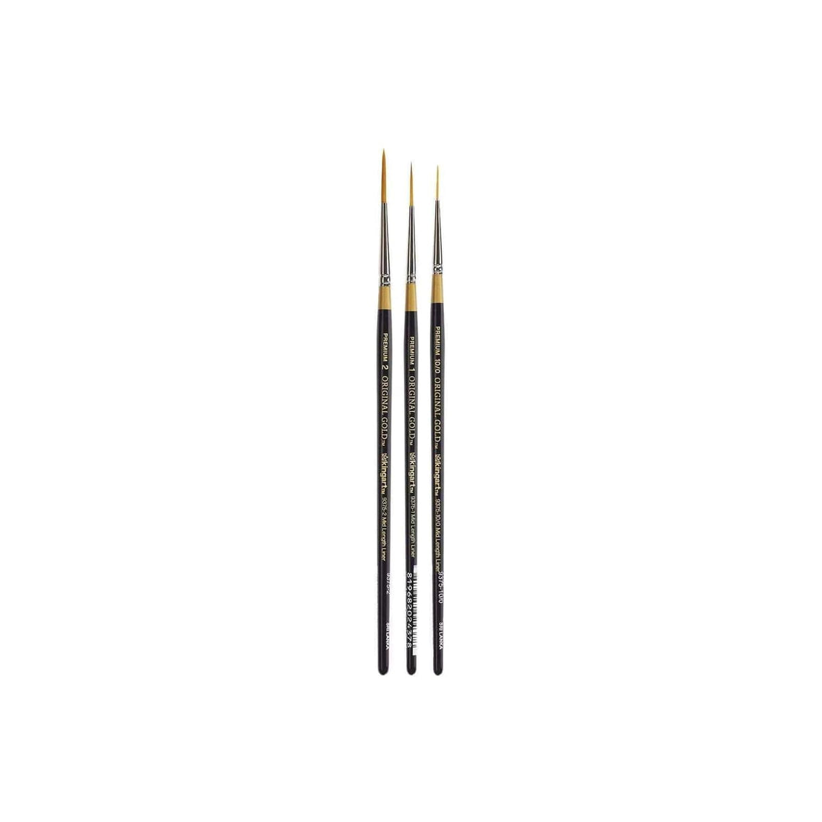 KINGART Paint Brush, 10/0, 1, 2, Brown