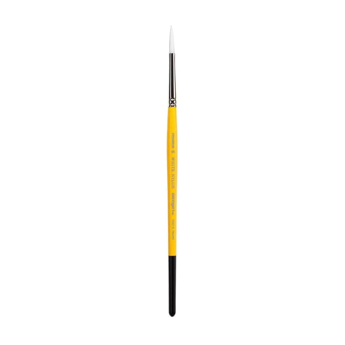 KINGART Premium White Nylon 7950 Series Round Artist Brushes (6)