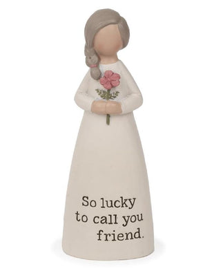 Blossom Bucket Figurine, 4.25 inches, Likely White