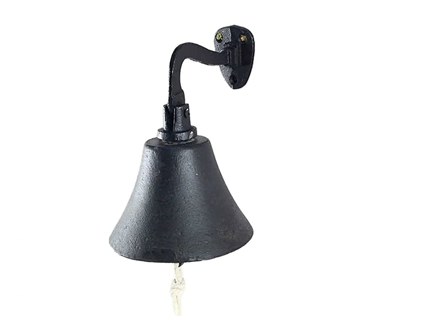 Hampton Iron Rustic Black Cast Iron Hanging Ship's Bell 6 Inch - Captains Bell - Rustic Wall Art