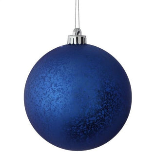 Regency International Matt Mercury Ball Ornament Box of 4, 4-Inch (Royal Blue)