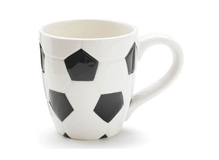 burton + BURTON Ceramic Soccer Ball Design Sports Coffee Tea Mug with Handle Great Gift Idea for Coaches, Soccer Fans, Soccer Players - Black/White, 15 Oz