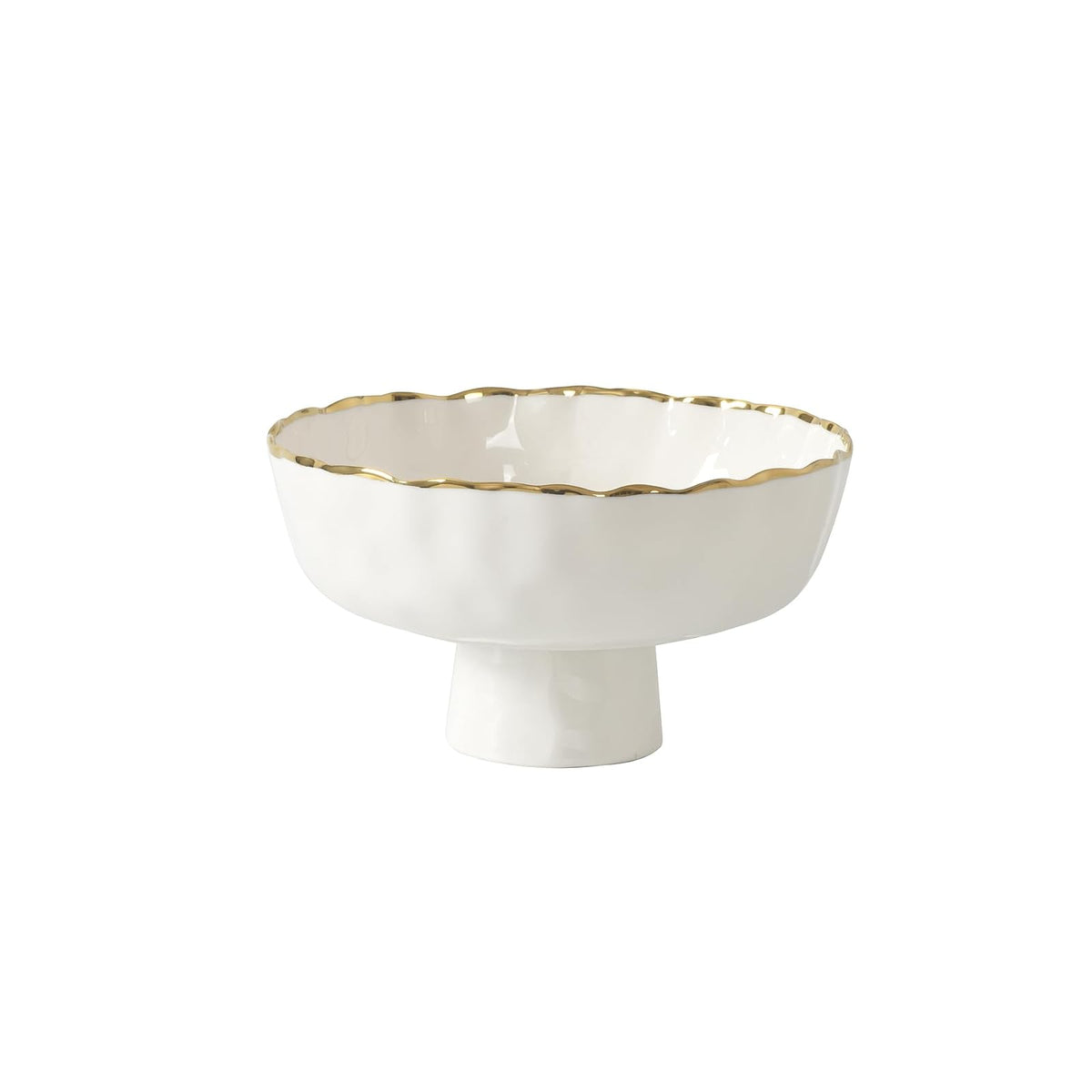 Pampa Bay Dishware Bowl, Medium, White & Gold