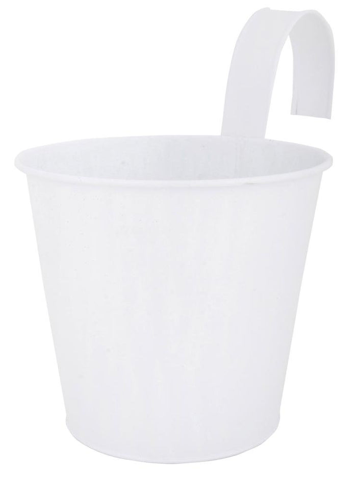 Esschert Design USA White Metal Round Balcony Flower Pot (Discontinued by Manufacturer)
