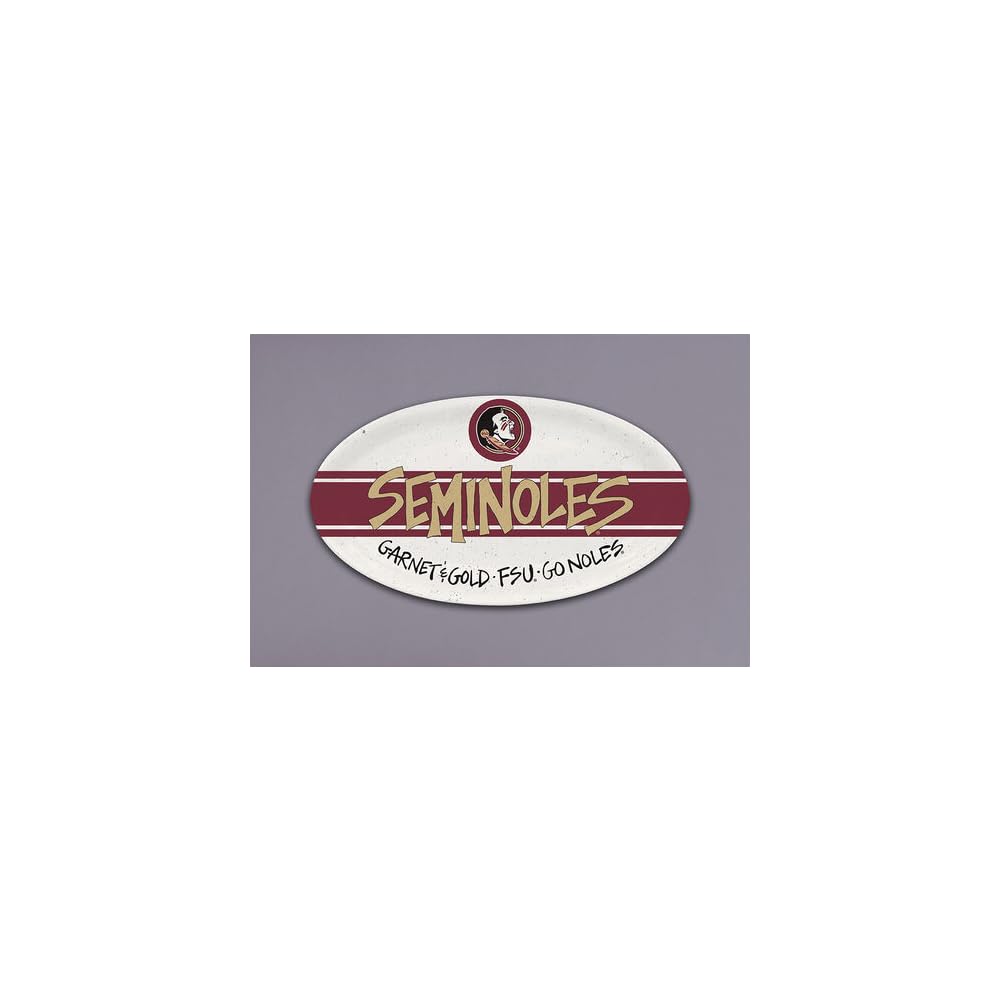 Magnolia Lane Seminoles Oval Plate 680g, 12.25-inch Length, Serverware, Kitchen Accessories