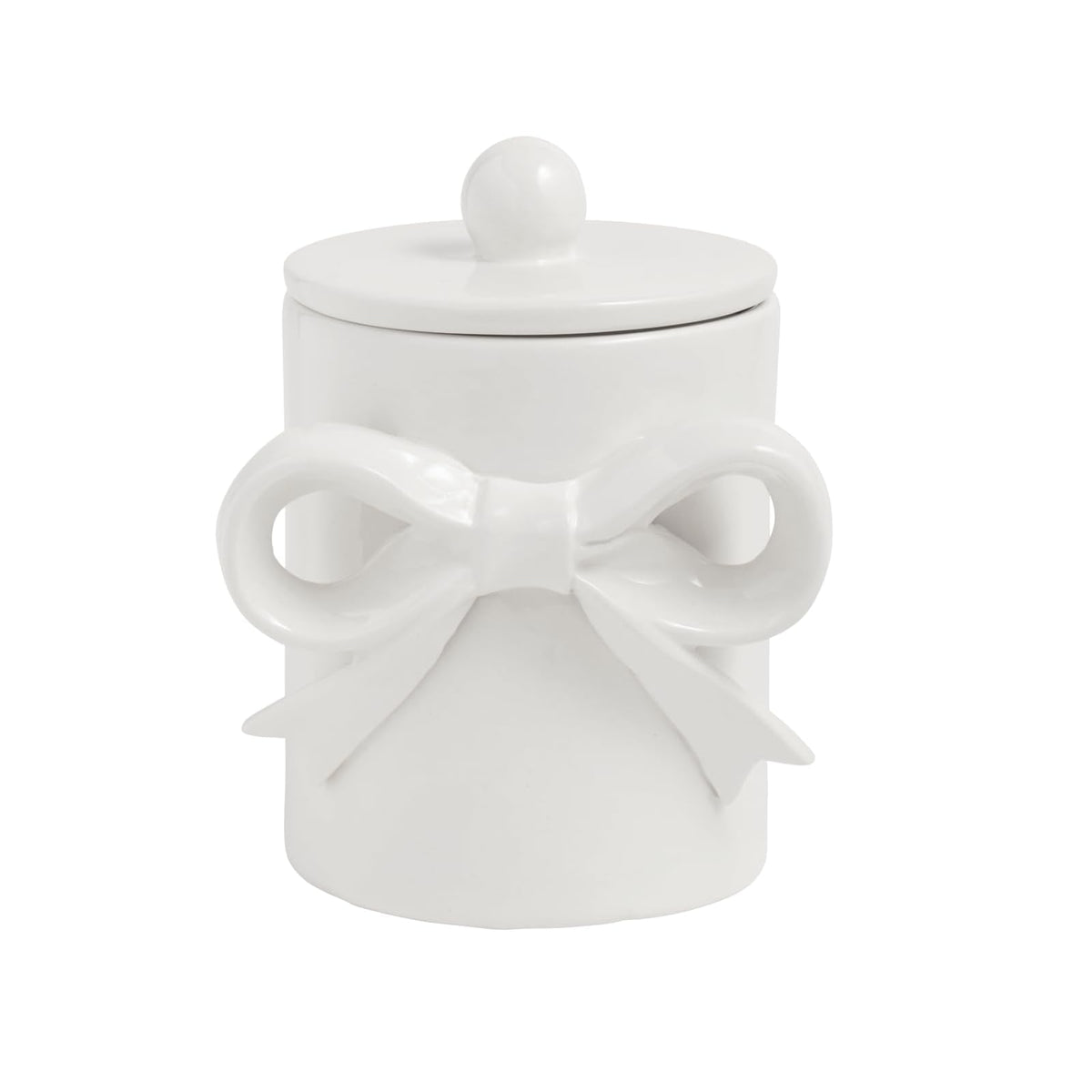 Mud Pie Food Storage Container, 6 1/2" x 4" dia, White