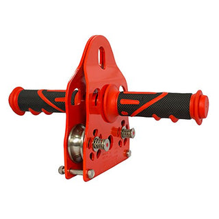 Fusion Climb Z-Max Speed Stainless Steel Pulley Grip Red Trolley, Zipline kit, Backyard Set, Swing Set, Universal Pulley (FP-8159-RED)