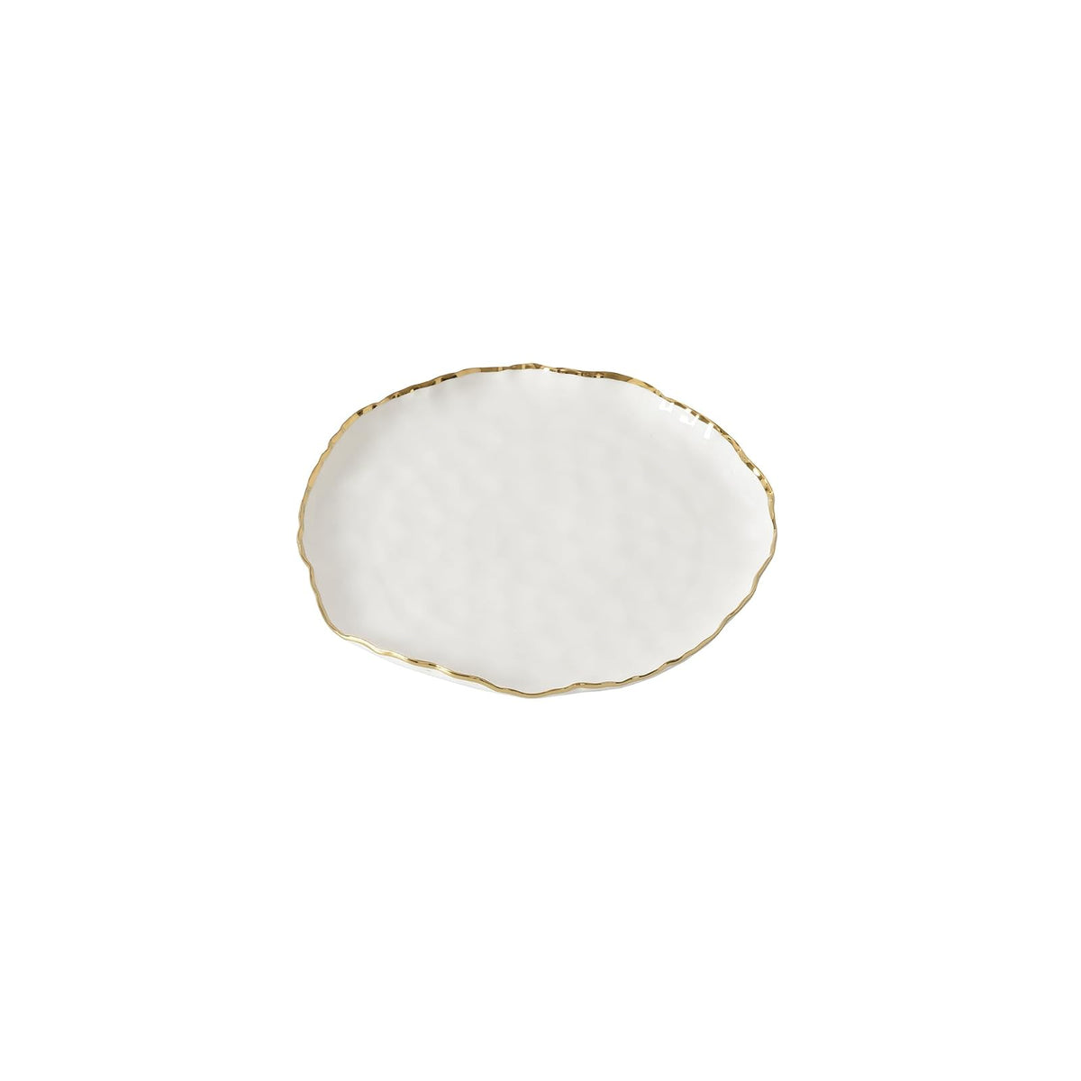 Pampa Bay Dishware Plate, 11 x 1 Inch, White and Gold