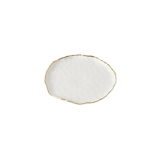 Pampa Bay Dishware Plate, 11 x 1 Inch, White and Gold