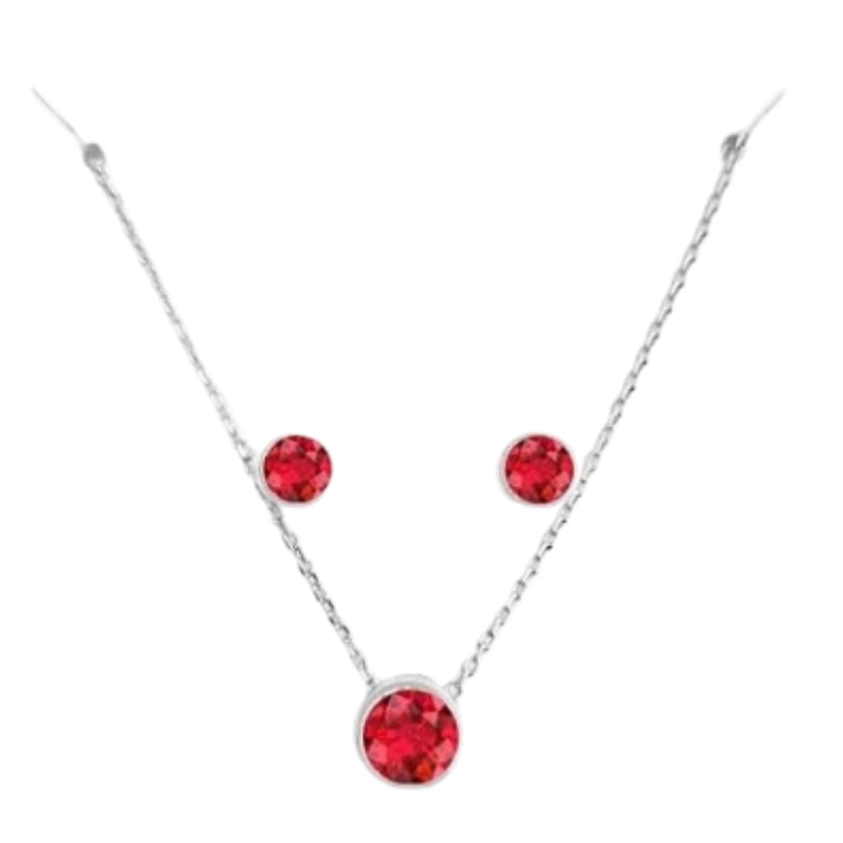 Maya J Jewelry Set, Ruby, White Gold