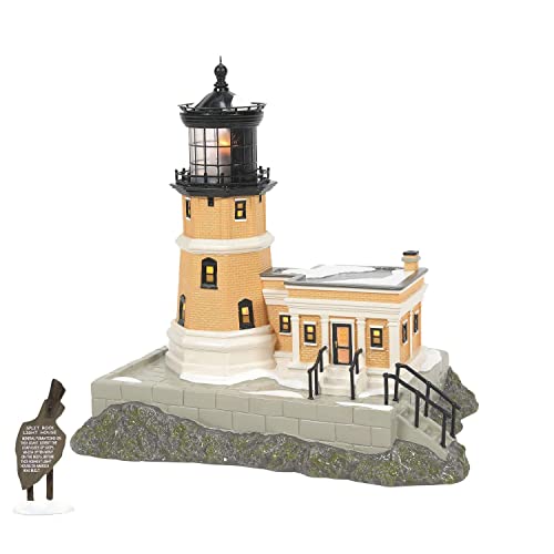 *Department 56 Snow Village Split Rock Lighthouse Lighted Building, Set of 2, 10.83 Inches