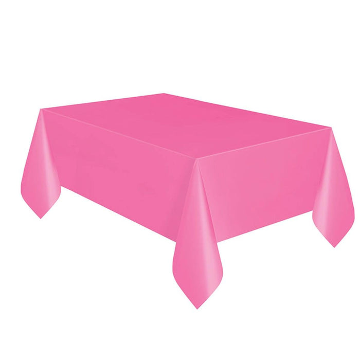 Unique Industries Hot Pink Plastic Tablecloth, 108" x 54"